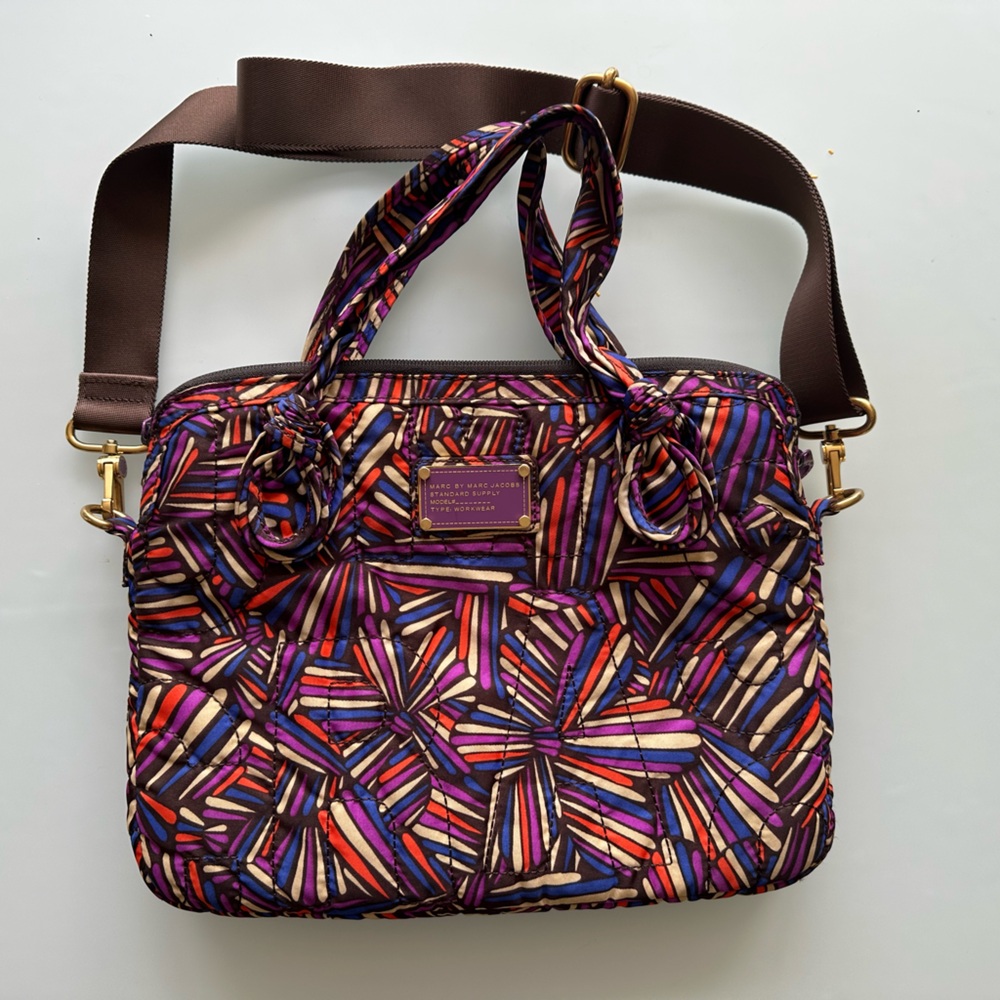 Marc by Marc Jacobs Purple Floral Workwear Laptop Bag